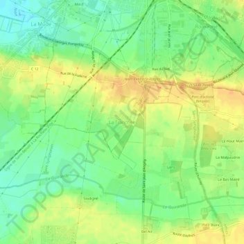Carte topographique La Tranchée, altitude, relief