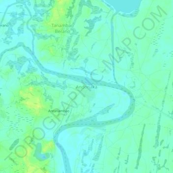 Carte topographique Andonaka, altitude, relief