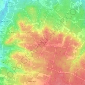 Carte topographique La Tuilerie, altitude, relief
