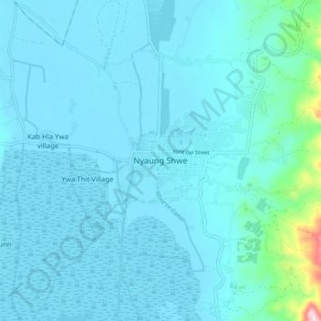 Carte topographique Nyaung Shwe, altitude, relief