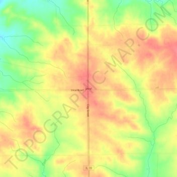 Carte topographique Ideal, altitude, relief