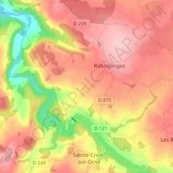 Carte topographique Le Perrey, altitude, relief