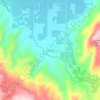 Carte topographique Tigbao, altitude, relief