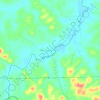 Carte topographique Bendang Nyior, altitude, relief