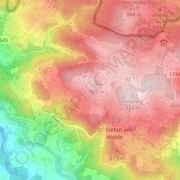 Carte topographique Dambergschlag, altitude, relief
