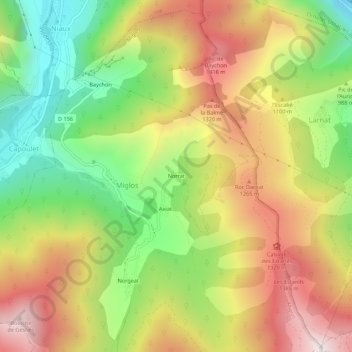 Carte topographique Norrat, altitude, relief