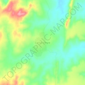 Carte topographique Campo Alegre, altitude, relief