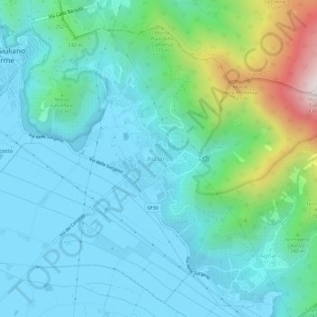 Carte topographique Asciano, altitude, relief