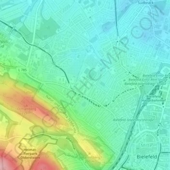 Carte topographique Almbad, altitude, relief