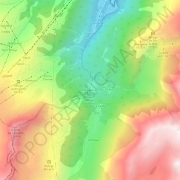 Carte topographique Nant Borrant, altitude, relief