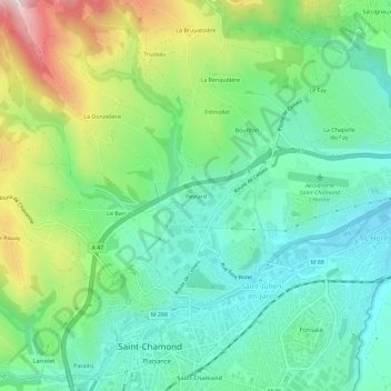 Carte topographique Peyrard, altitude, relief