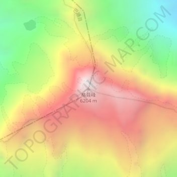 Carte topographique Mount Genyen, altitude, relief