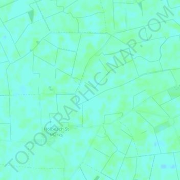 Carte topographique Holbeach Marsh, altitude, relief