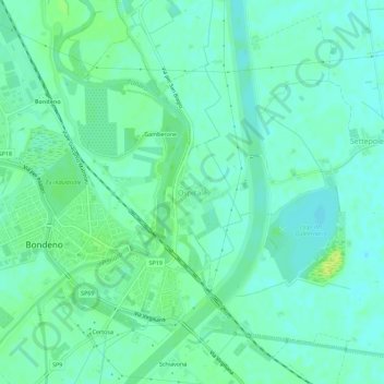 Carte topographique Ospitale, altitude, relief