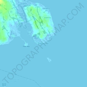 Carte topographique Antassawamock, altitude, relief