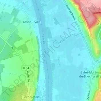 Carte topographique L'Île Saint-Georges, altitude, relief