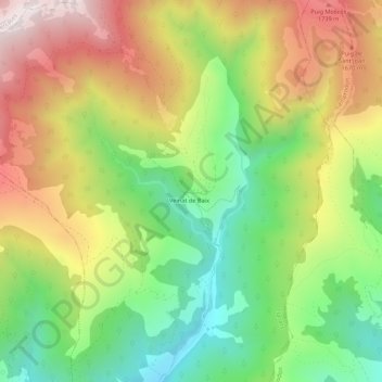 Carte topographique Feitús, altitude, relief