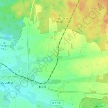 Carte topographique Bomsdorf, altitude, relief