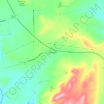 Carte topographique Livermore, altitude, relief