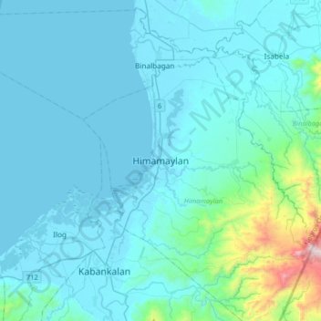 Carte topographique Himamaylan, altitude, relief