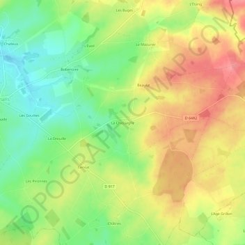 Carte topographique La Chassagne, altitude, relief