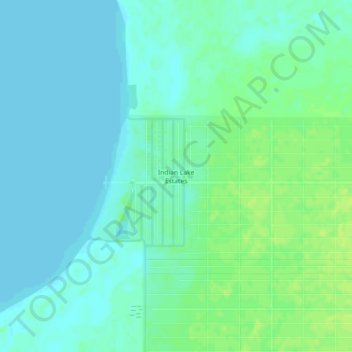 Carte topographique Indian Lake Estates, altitude, relief