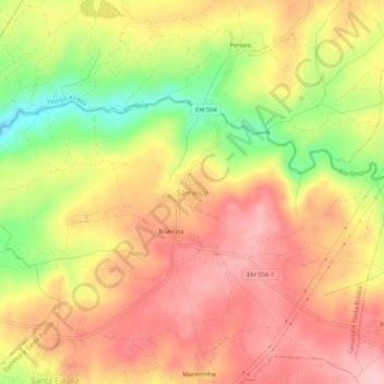 Carte topographique Sameice, altitude, relief