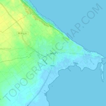 Carte topographique Chebba, altitude, relief
