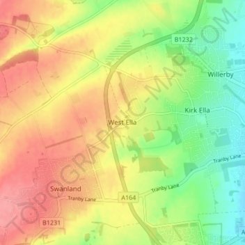 Carte topographique West Ella, altitude, relief