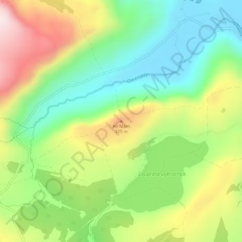 Carte topographique Maum, altitude, relief