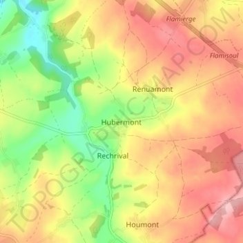 Carte topographique Hubermont, altitude, relief