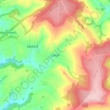 Carte topographique Luton, altitude, relief