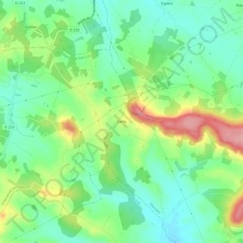 Carte topographique Paille, altitude, relief