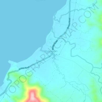 Carte topographique Inayawan, altitude, relief