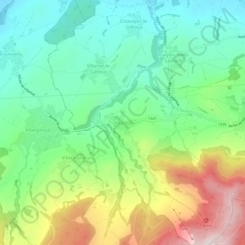 Carte topographique Villarlod, altitude, relief