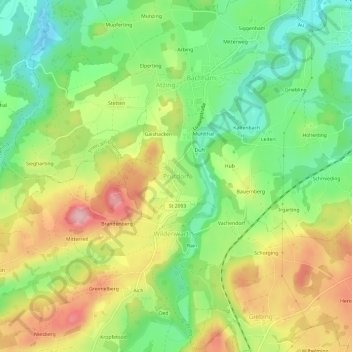 Carte topographique Prutdorf, altitude, relief