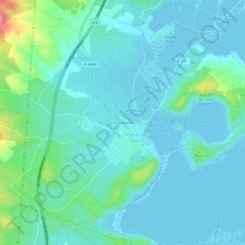 Carte topographique Les Cabanes, altitude, relief
