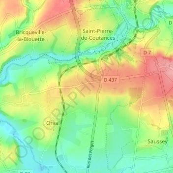 Carte topographique Le Procureur, altitude, relief