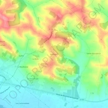Carte topographique Jardinayre, altitude, relief