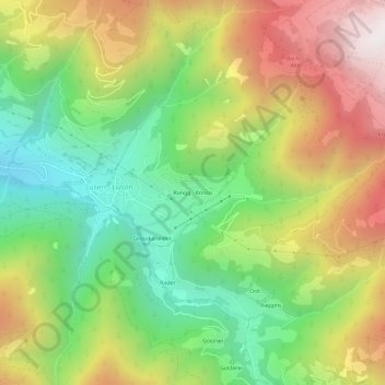 Carte topographique Rungg, altitude, relief