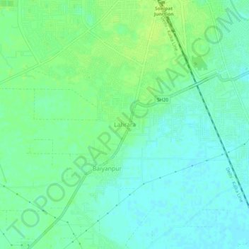 Carte topographique Lahrara, altitude, relief