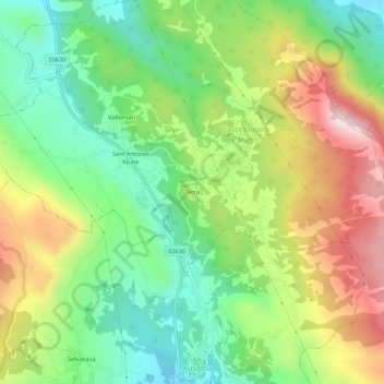 Carte topographique Terra, altitude, relief