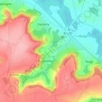 Carte topographique La Garenne, altitude, relief