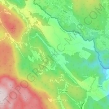 Carte topographique Gorači, altitude, relief