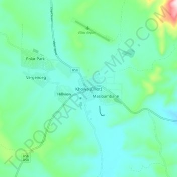 Carte topographique Khowa (Elliot), altitude, relief