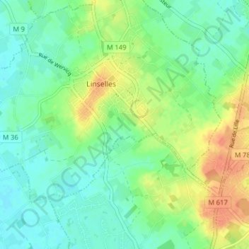 Carte topographique La Vallée, altitude, relief