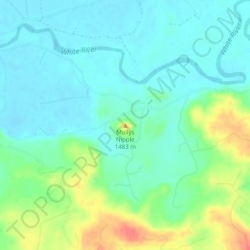 Carte topographique Mollys Nipple, altitude, relief