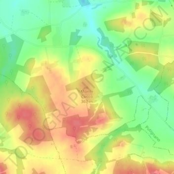 Carte topographique Monte Cucco, altitude, relief