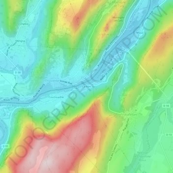 Carte topographique Le Port, altitude, relief