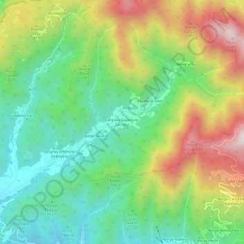 Carte topographique Cergneu, altitude, relief